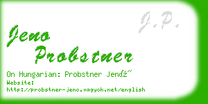 jeno probstner business card